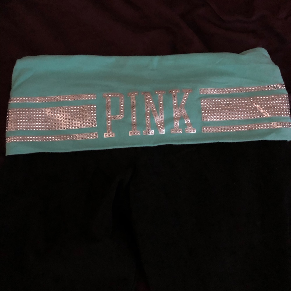 PINK bell bottom yoga pants.